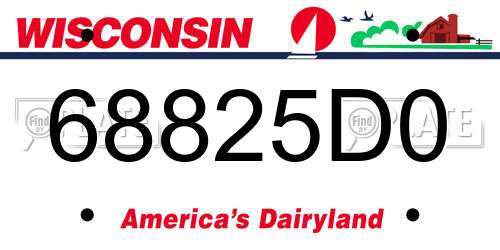 68825D0 Wisconsin License Plate