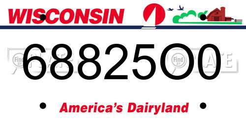 68825O0 Wisconsin License Plate