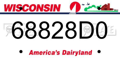 68828D0 Wisconsin License Plate
