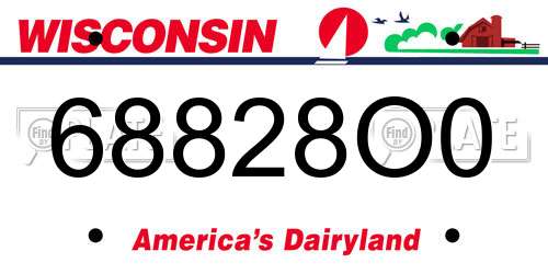 68828O0 Wisconsin License Plate