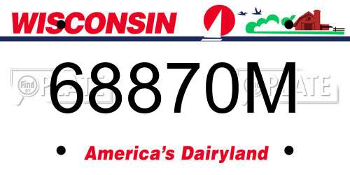 68870M Wisconsin License Plate