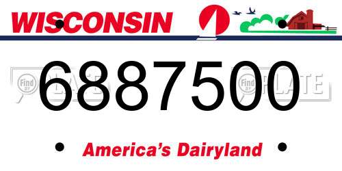 6887500 Wisconsin License Plate
