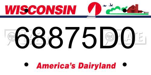 68875D0 Wisconsin License Plate