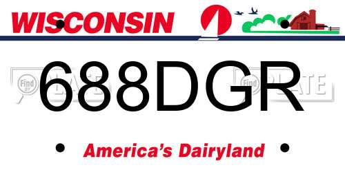 688DGR Wisconsin License Plate