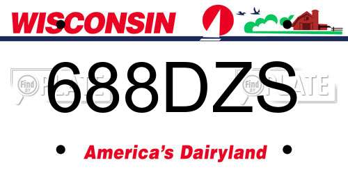 688DZS Wisconsin License Plate