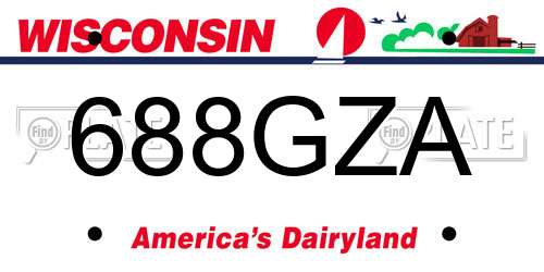 688GZA Wisconsin License Plate