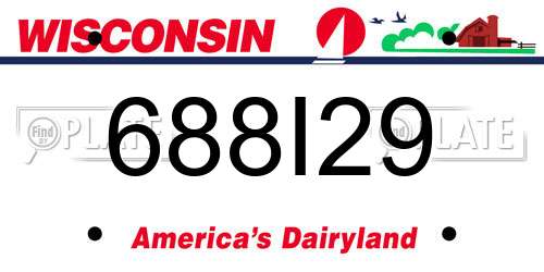 688I29 Wisconsin License Plate