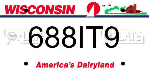 688IT9 Wisconsin License Plate