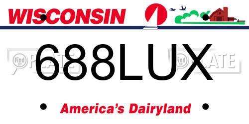 688LUX Wisconsin License Plate