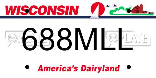 688MLL Wisconsin License Plate