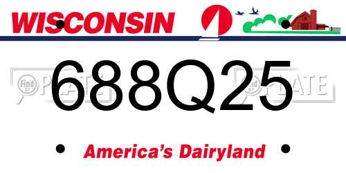 688Q25 Wisconsin License Plate