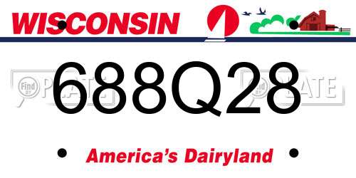 688Q28 Wisconsin License Plate