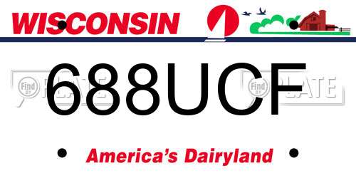 688UCF Wisconsin License Plate