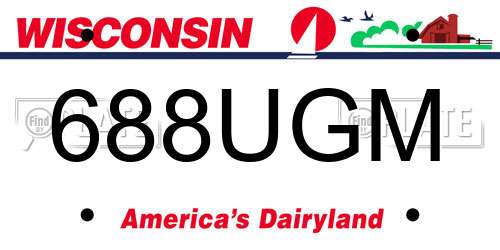 688UGM Wisconsin License Plate