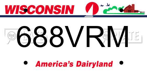 688VRM Wisconsin License Plate