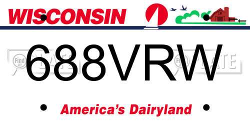 688VRW Wisconsin License Plate