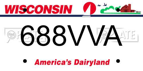 688VVA Wisconsin License Plate