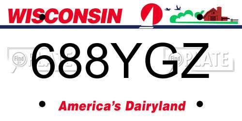 688YGZ Wisconsin License Plate