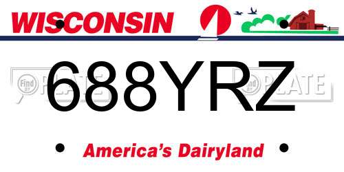 688YRZ Wisconsin License Plate