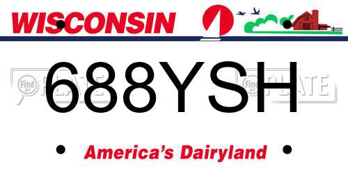 688YSH Wisconsin License Plate