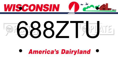 688ZTU Wisconsin License Plate