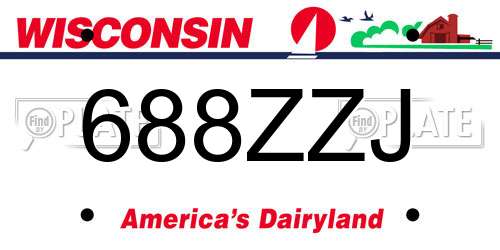 688ZZJ Wisconsin License Plate