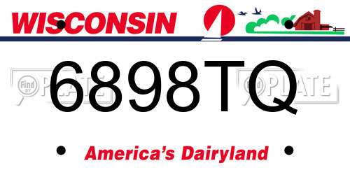 6898TQ Wisconsin License Plate