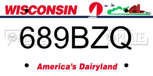 689BZQ Wisconsin License Plate