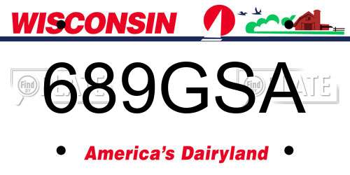 689GSA Wisconsin License Plate