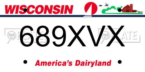 689XVX Wisconsin License Plate