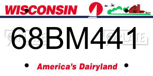 68BM441 Wisconsin License Plate