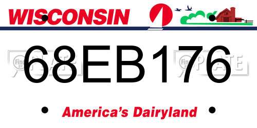 68EB176 Wisconsin License Plate