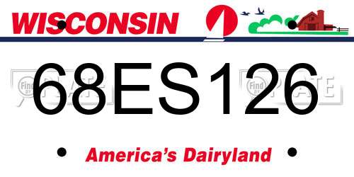 68ES126 Wisconsin License Plate
