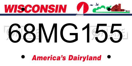 68MG155 Wisconsin License Plate