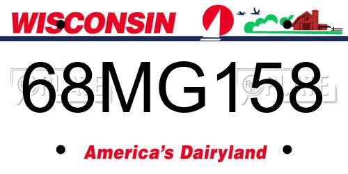 68MG158 Wisconsin License Plate