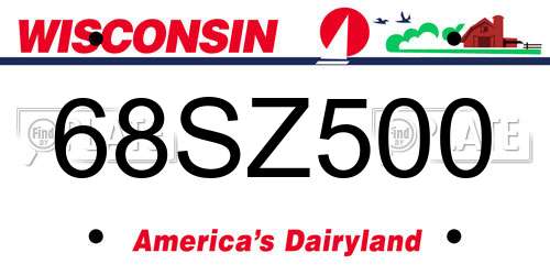 68SZ500 Wisconsin License Plate