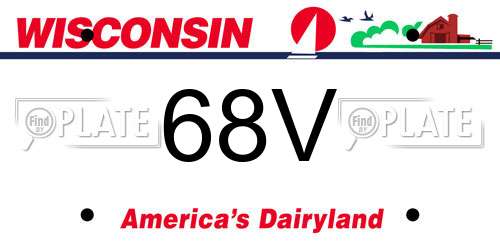 68V Wisconsin License Plate