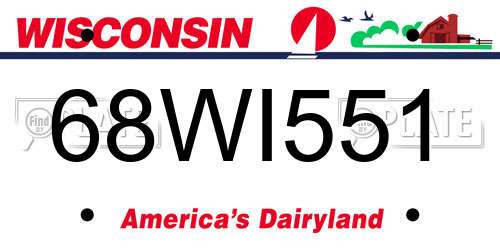 68WI551 Wisconsin License Plate