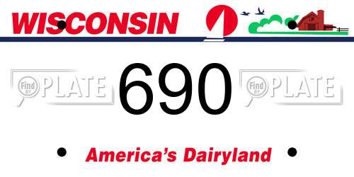 690 Wisconsin License Plate