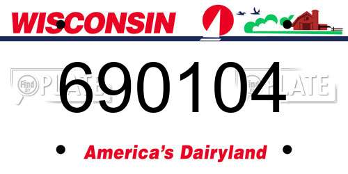 690104 Wisconsin License Plate