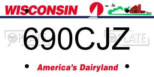 690CJZ Wisconsin License Plate