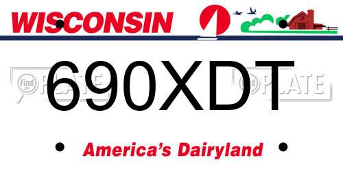 690XDT Wisconsin License Plate