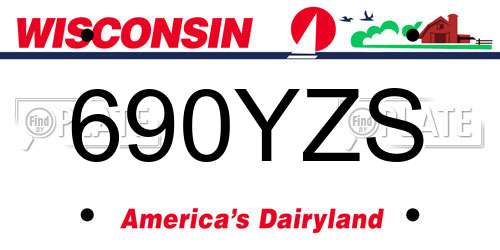690YZS Wisconsin License Plate