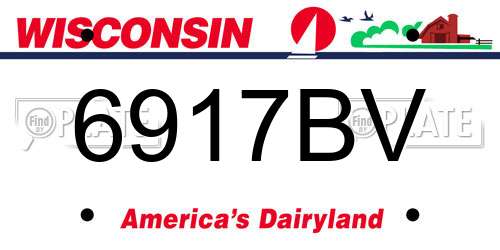 6917BV Wisconsin License Plate