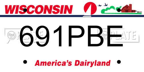 691PBE Wisconsin License Plate