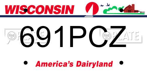 691PCZ Wisconsin License Plate