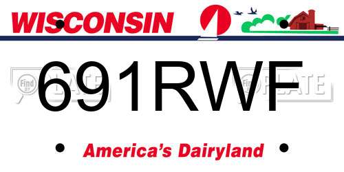 691RWF Wisconsin License Plate