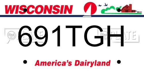 691TGH Wisconsin License Plate