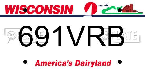 691VRB Wisconsin License Plate