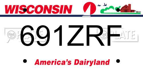691ZRF Wisconsin License Plate